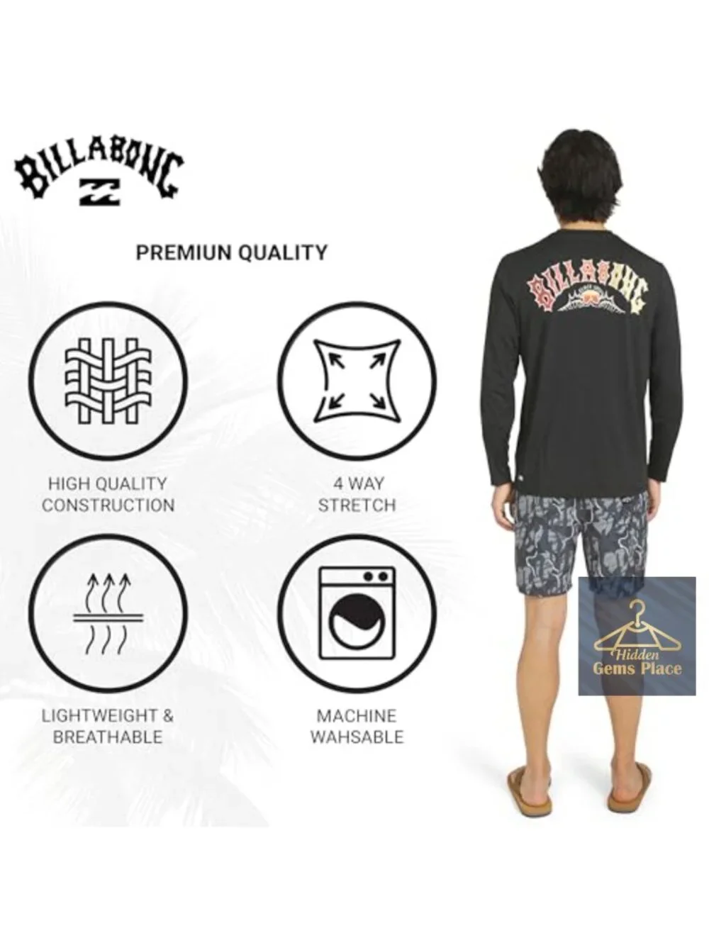 UPF 50 Long Sleeve Rash Guard Shirt for Men, 4-Way Stretch Polyester Spandex